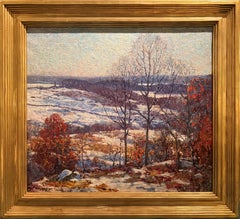 "Winter Landscape" Wilson Irvine, Atmospheric Impressionist Snowy Hills