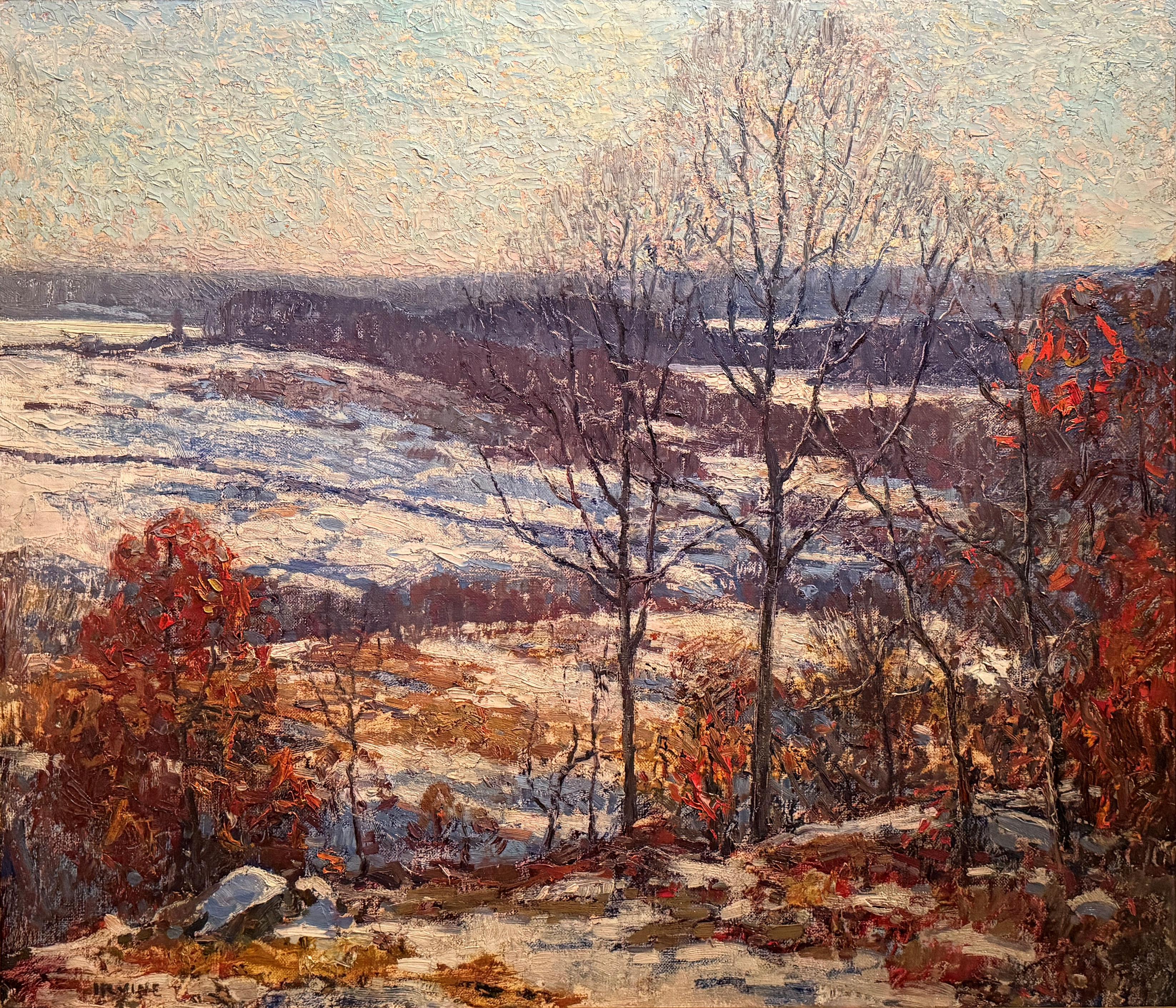 Wilson Irvine
A. Winter Landscape
Firmato in basso a sinistra
Olio su tela
24 x 27 pollici


Prolifico impressionista con una predilezione per le scene d'atmosfera, Wilson Irvine, originario dell'Illinois, ha iniziato la sua carriera a Chicago come