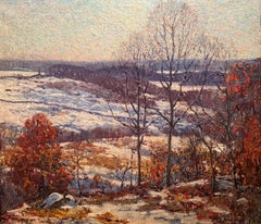 „Winter Landscape“ Wilson Irvine, atmosphärische impressionistische Schneehügel