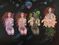 Celestial Metamorphosis -Nude Sci-Fi Woman becomes a Flower in Outer Space