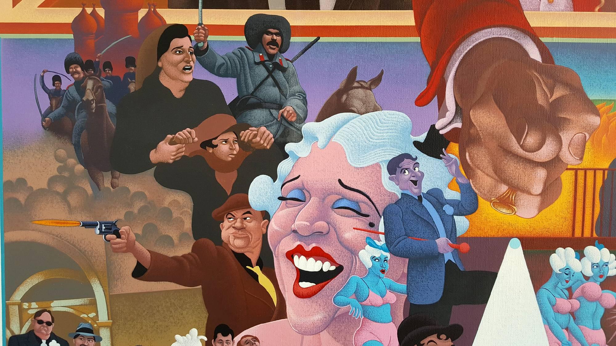 Affiche de film d'illustration pour le film « American Pop » - Painting de Wilson McLean