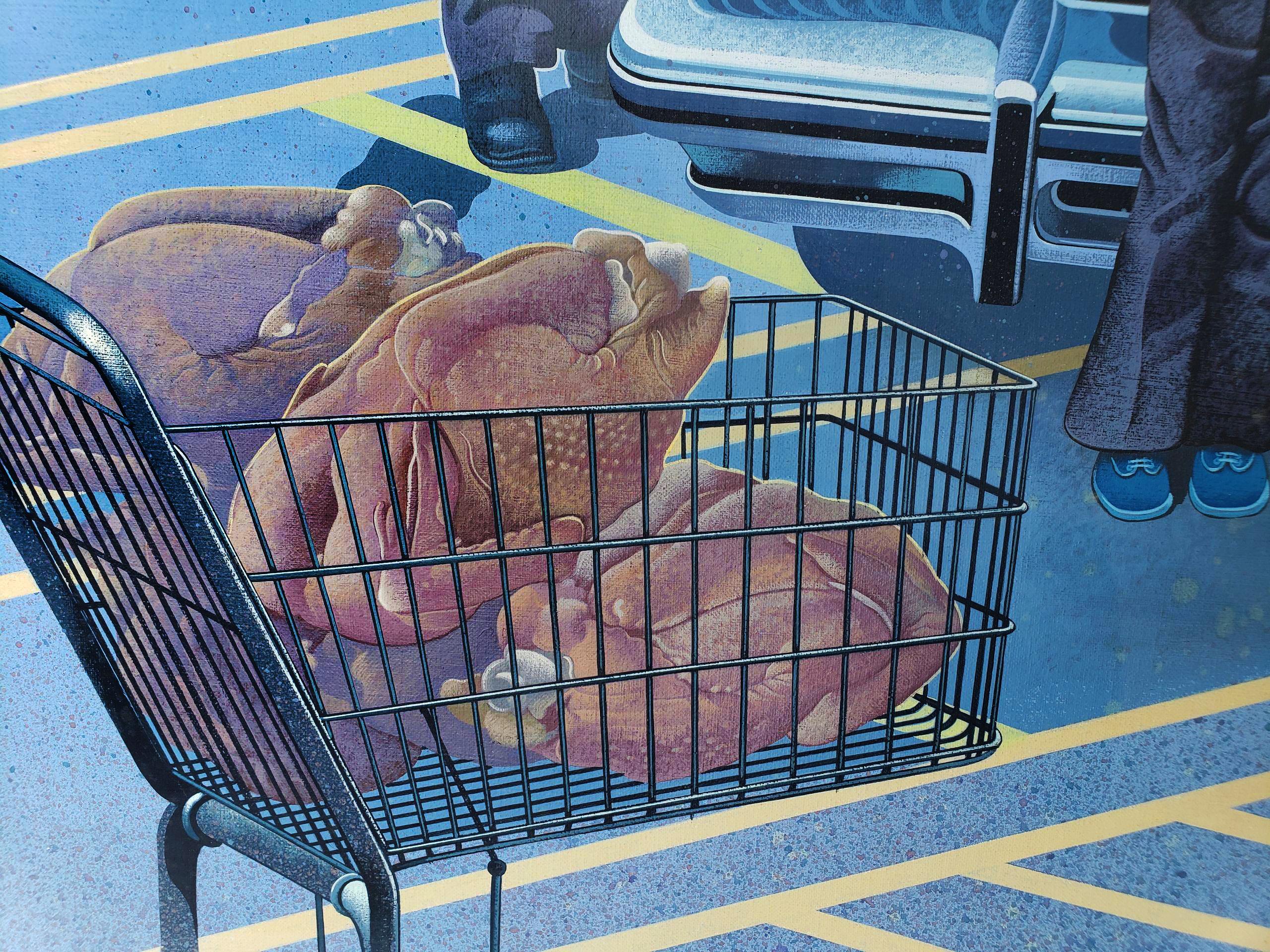 Turkey. Brains. Suburbia Family. Shopping Center and Sigmund Freud  Illustration - Pop Art Painting by Wilson McLean
