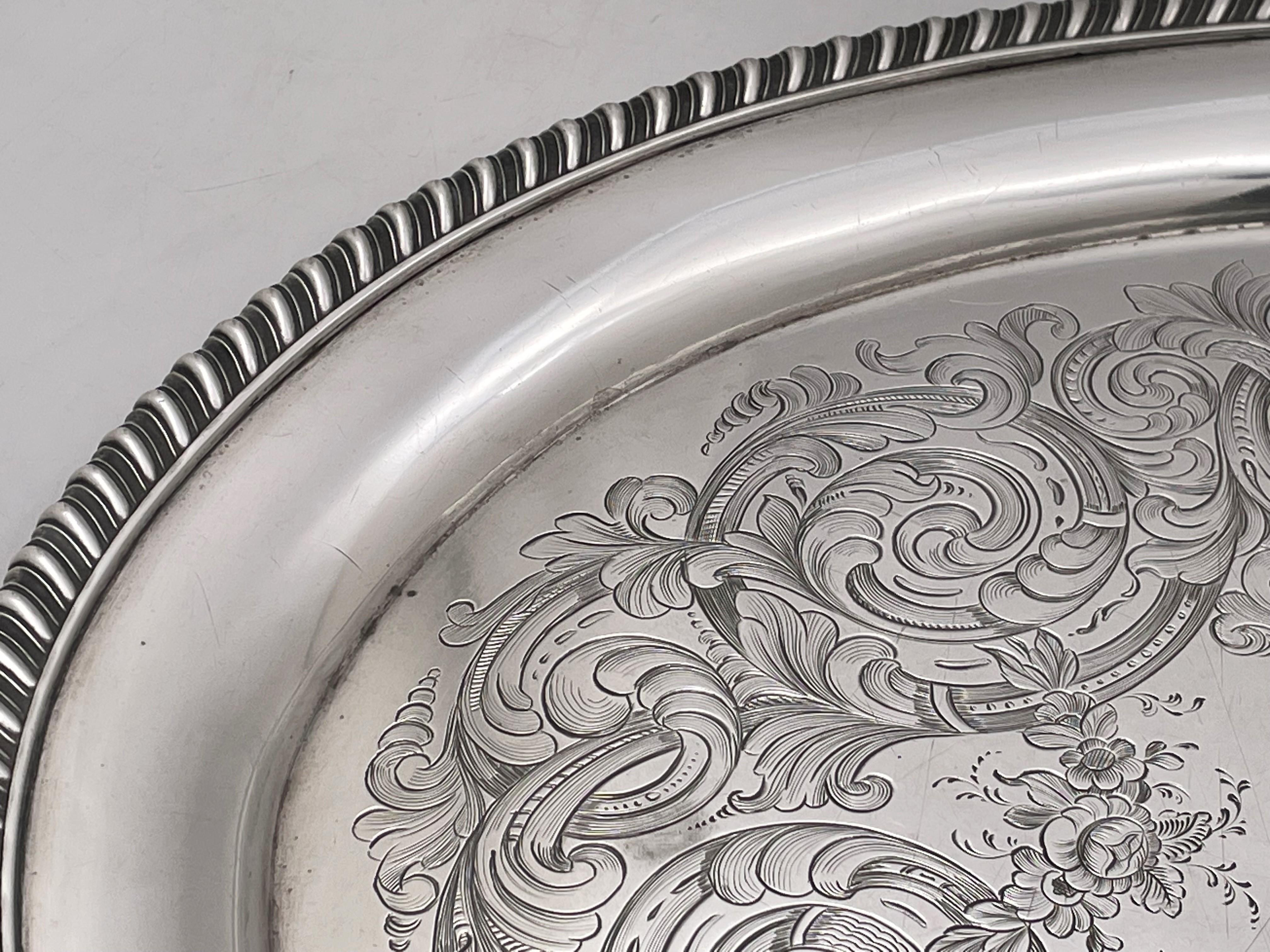 Wilson Silver Platter/ Tray from Mid-19th Century for Ivy League UPenn Alum For Sale 1