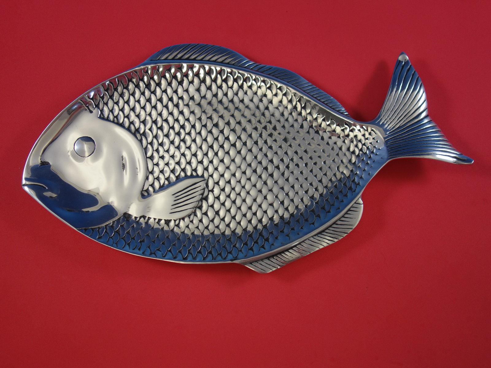American Wilton Armetale Large Fish Tray and 2-Pc Fairfax by Gorham Sterling Serving Set