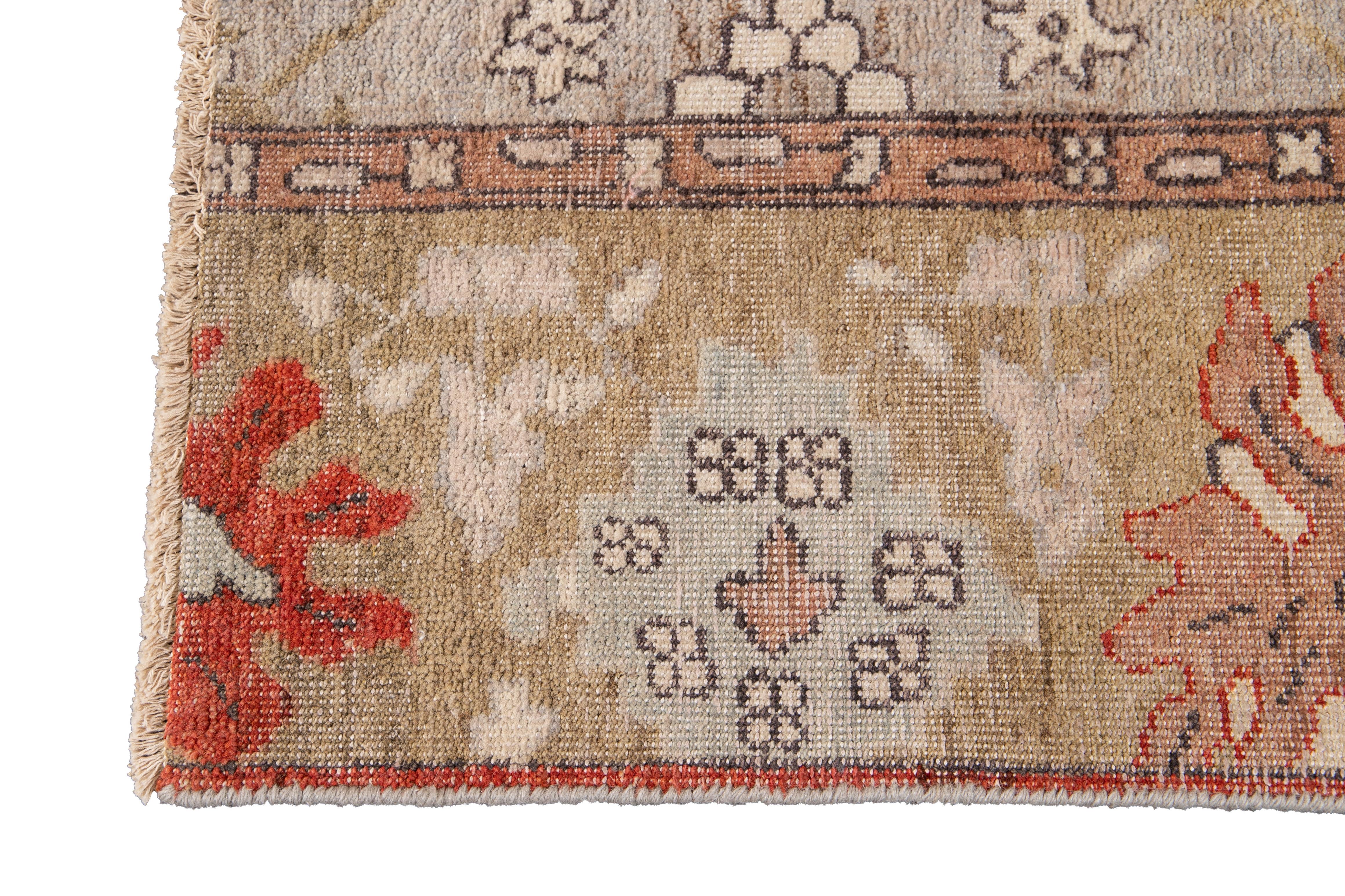 Alfombra moderna de lana tejida a mano de la colección Wilton Indio en venta
