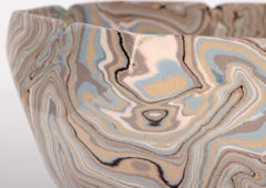 Wilton Parker Rix Doulton Lambeth Marqueterie Ware Brown Marbled Bowl