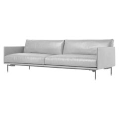 In stock in Los Angeles, Wilton Grey Leather Sofa, Designed by Christophe Pillet