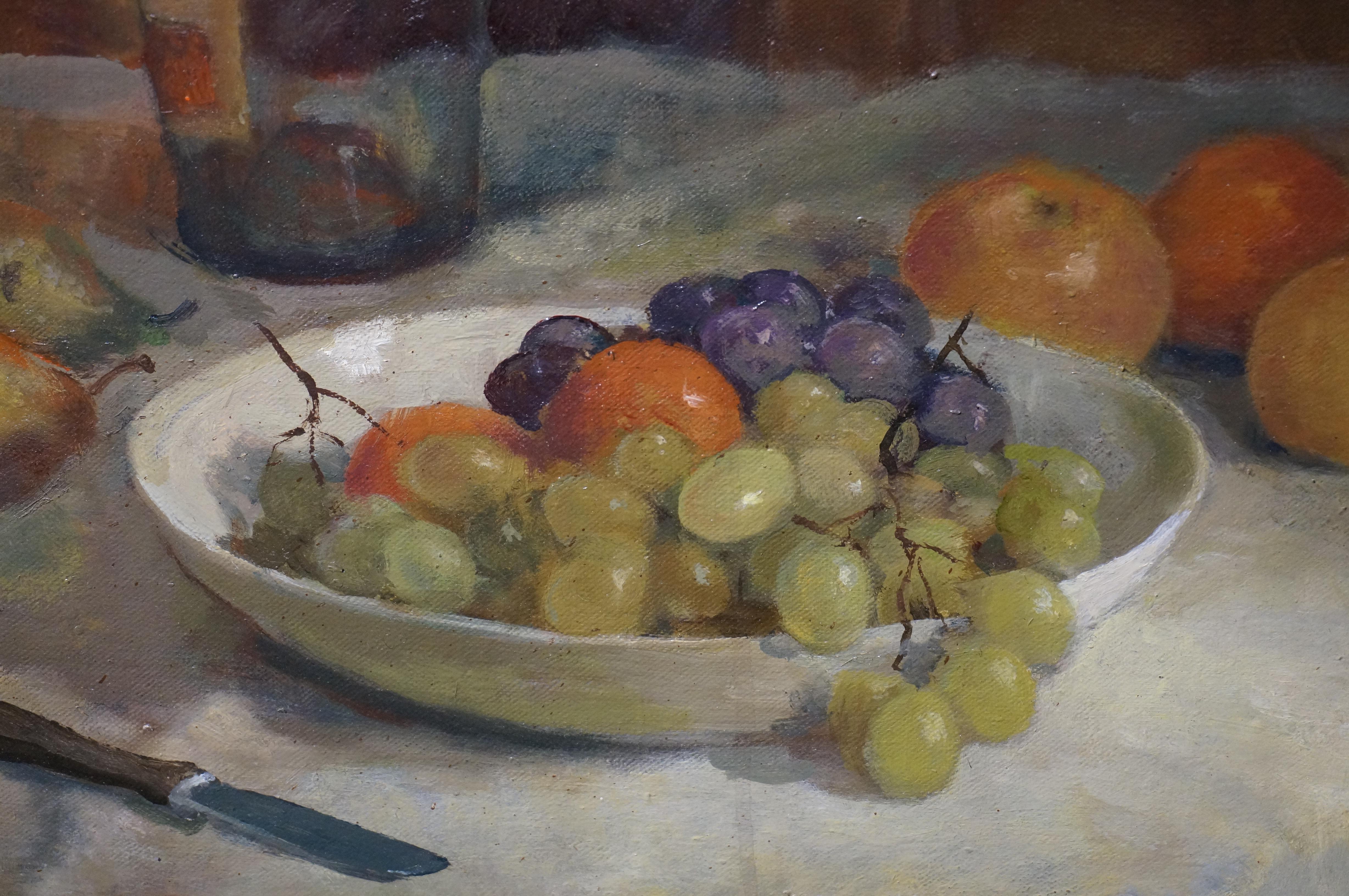 Wim Borkent (1905-1981)
Stillife with grapes
Signed lower left W. Borkent 
Oil on canvas 
Dimensions (without frame): 35 x 38.5 cm.