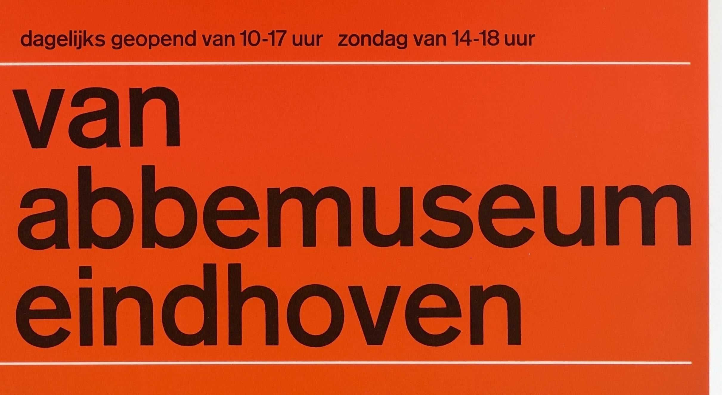 Arte moderna al Van Abbemuseum di Eindhoven - Poster originale d'epoca olandese - Print Rosso di Wim Crouwel