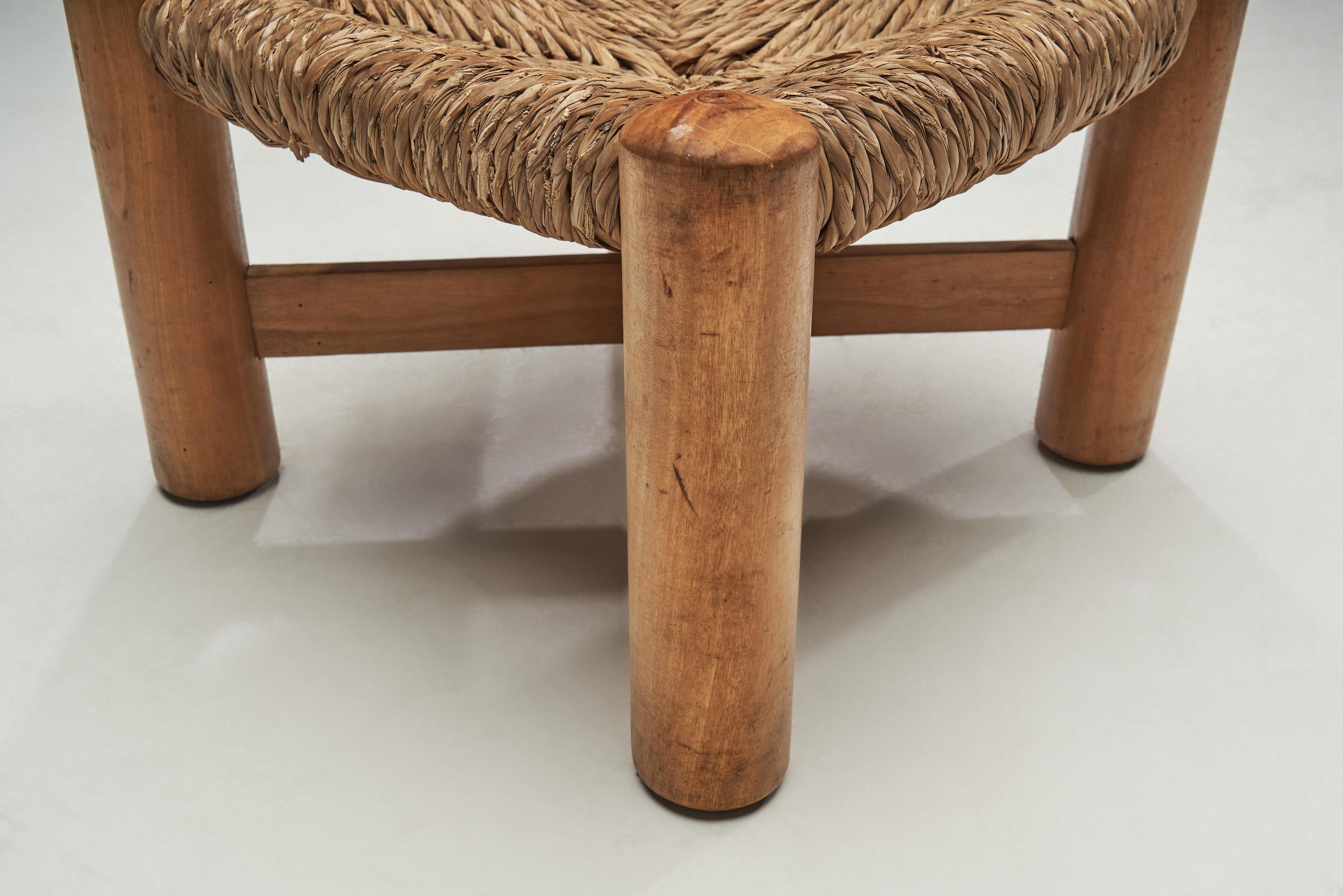 Wim den Boon Beech and Rush Low Stool, The Netherlands 1950s 3