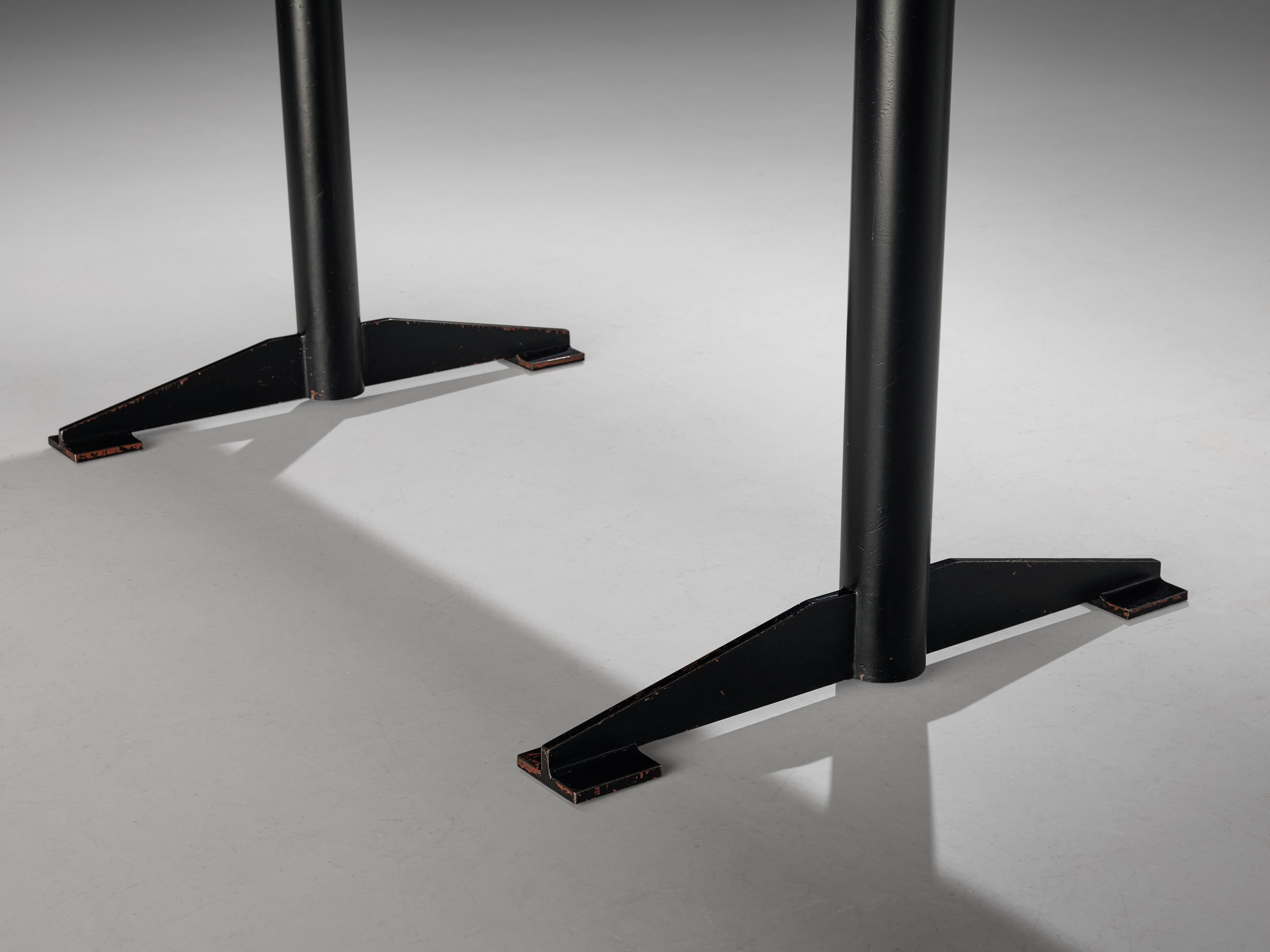 Wim Den Boon Dining Table in Mahogany and Black Lacquered Steel  3