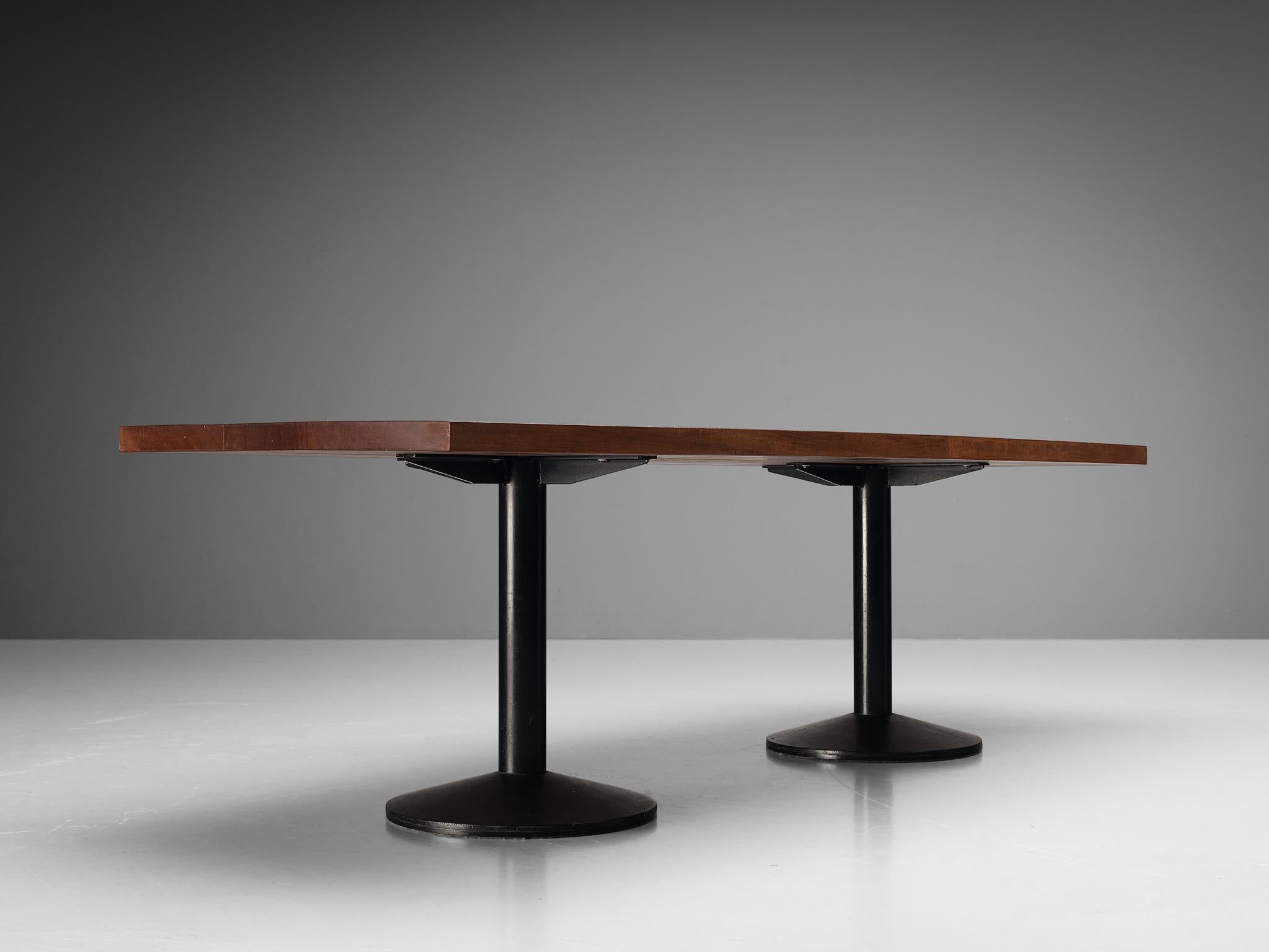 Wim den Boon Dining Table in Solid Mahogany and Metal  For Sale 4