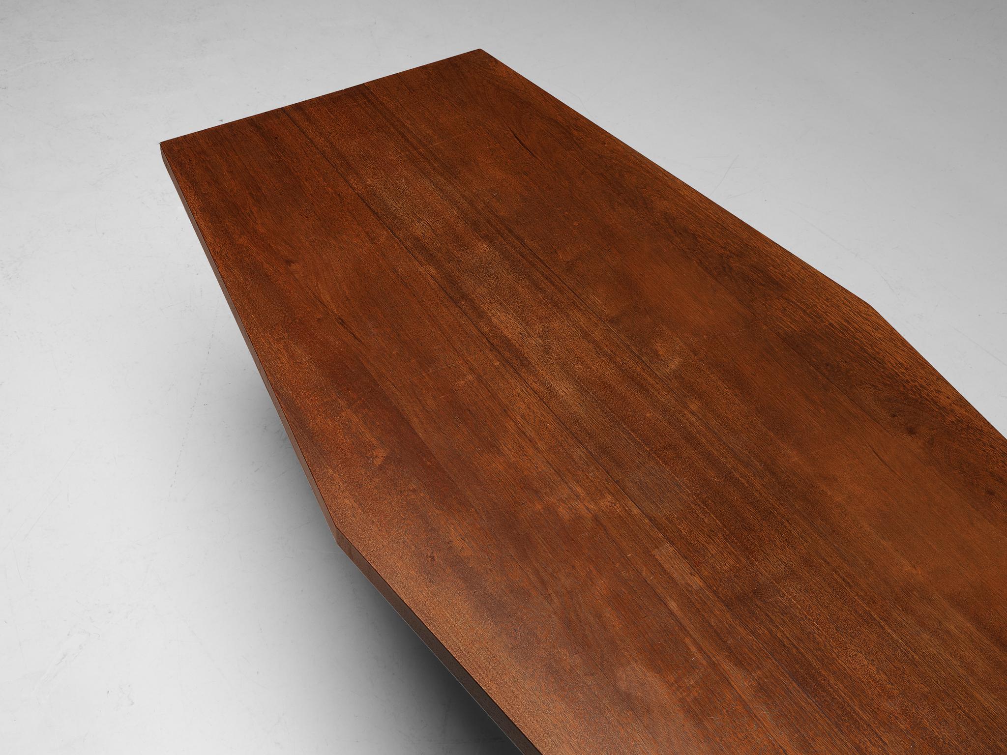 Wim den Boon Dining Table in Solid Mahogany and Metal  For Sale 1