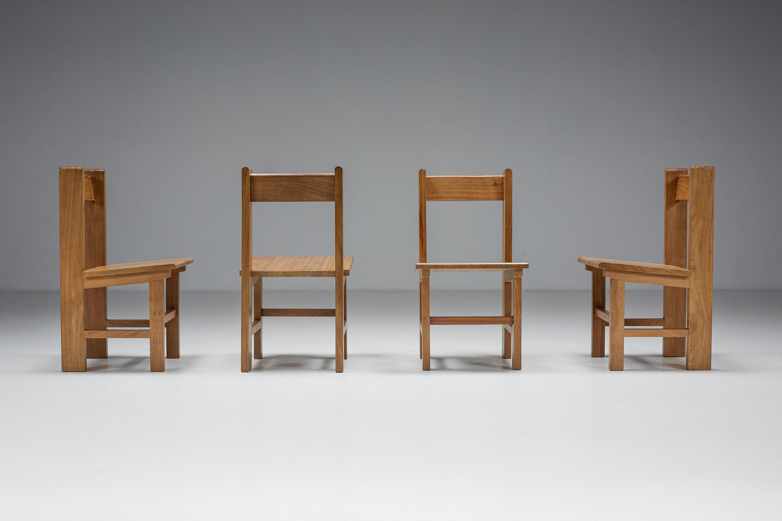 Mid-Century Modern Wim Den Boon Dutch Modernism Dining Chairs, 1950s For Sale