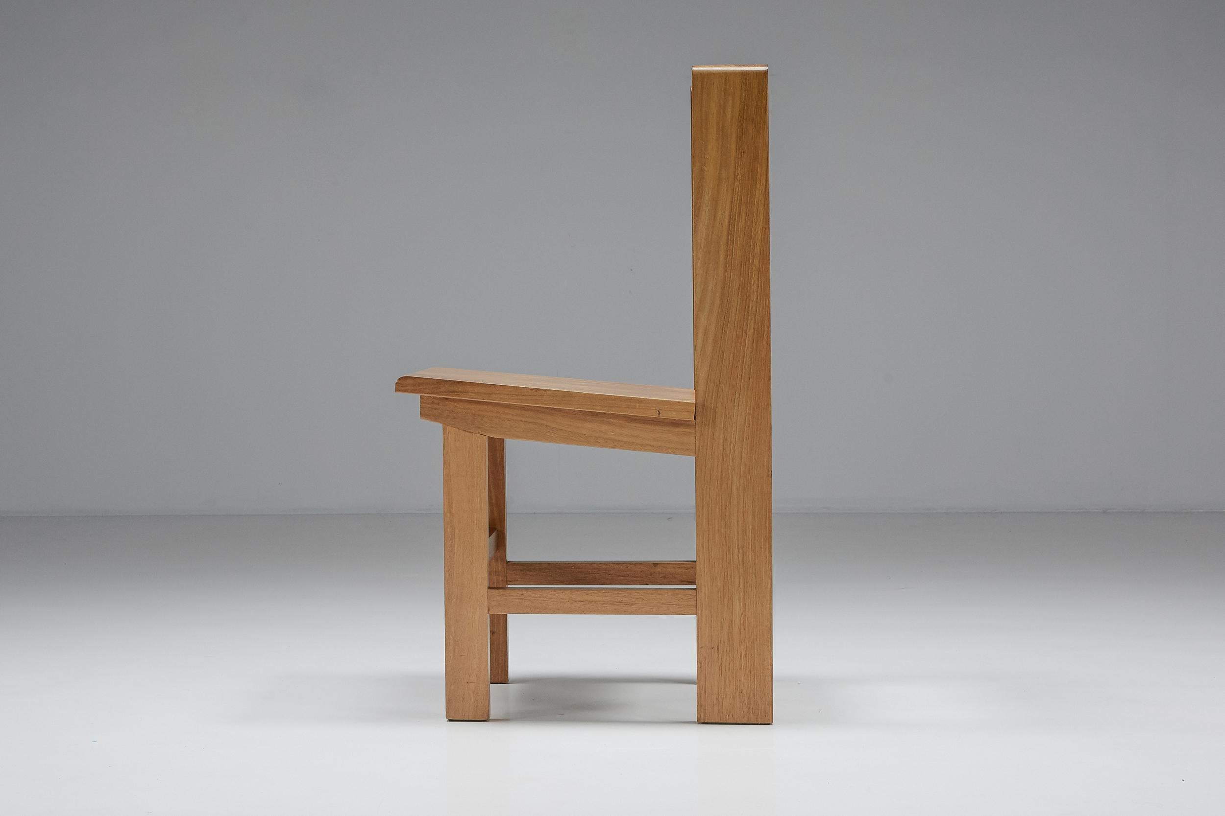 Bois Chaises de salle à manger Wim Den Boon, modernité hollandaise, années 1950. en vente