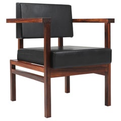 Wim Den Boon Executive Chairs in Black Leather, 1950s