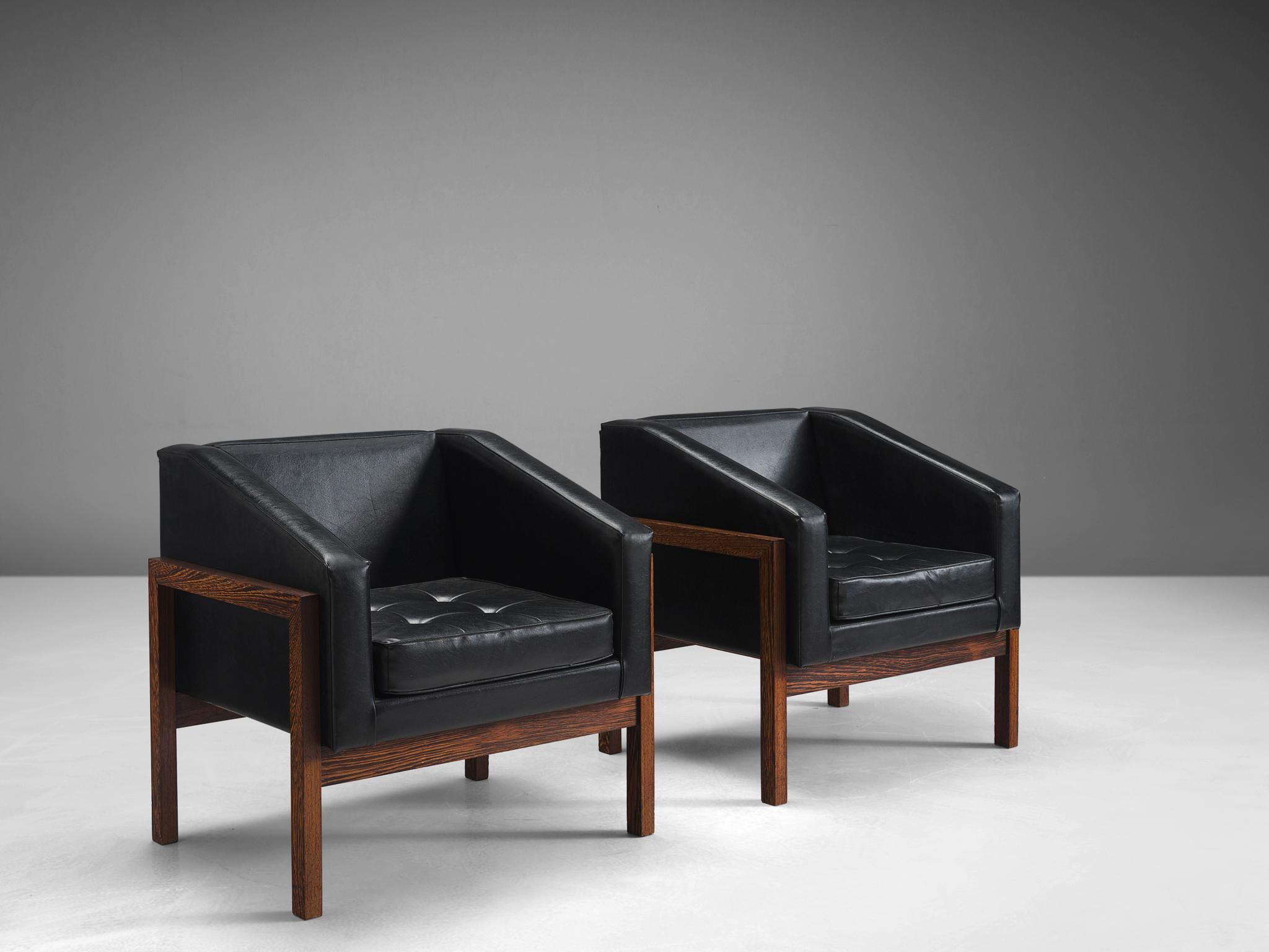 Mid-Century Modern Wim Den Boon Pair of Unique Dutch Lounge Chairs