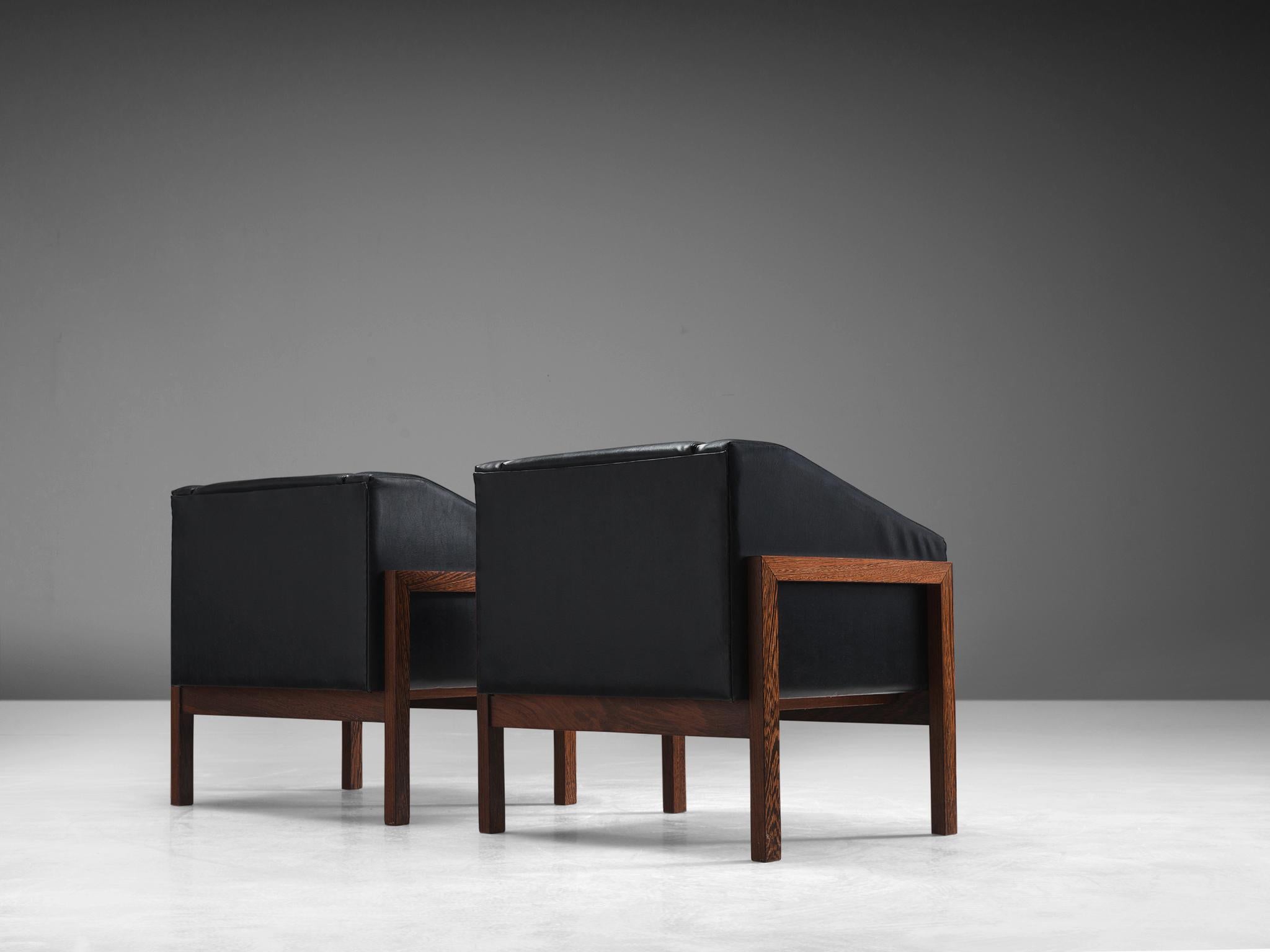 Mid-20th Century Wim Den Boon Pair of Unique Dutch Lounge Chairs