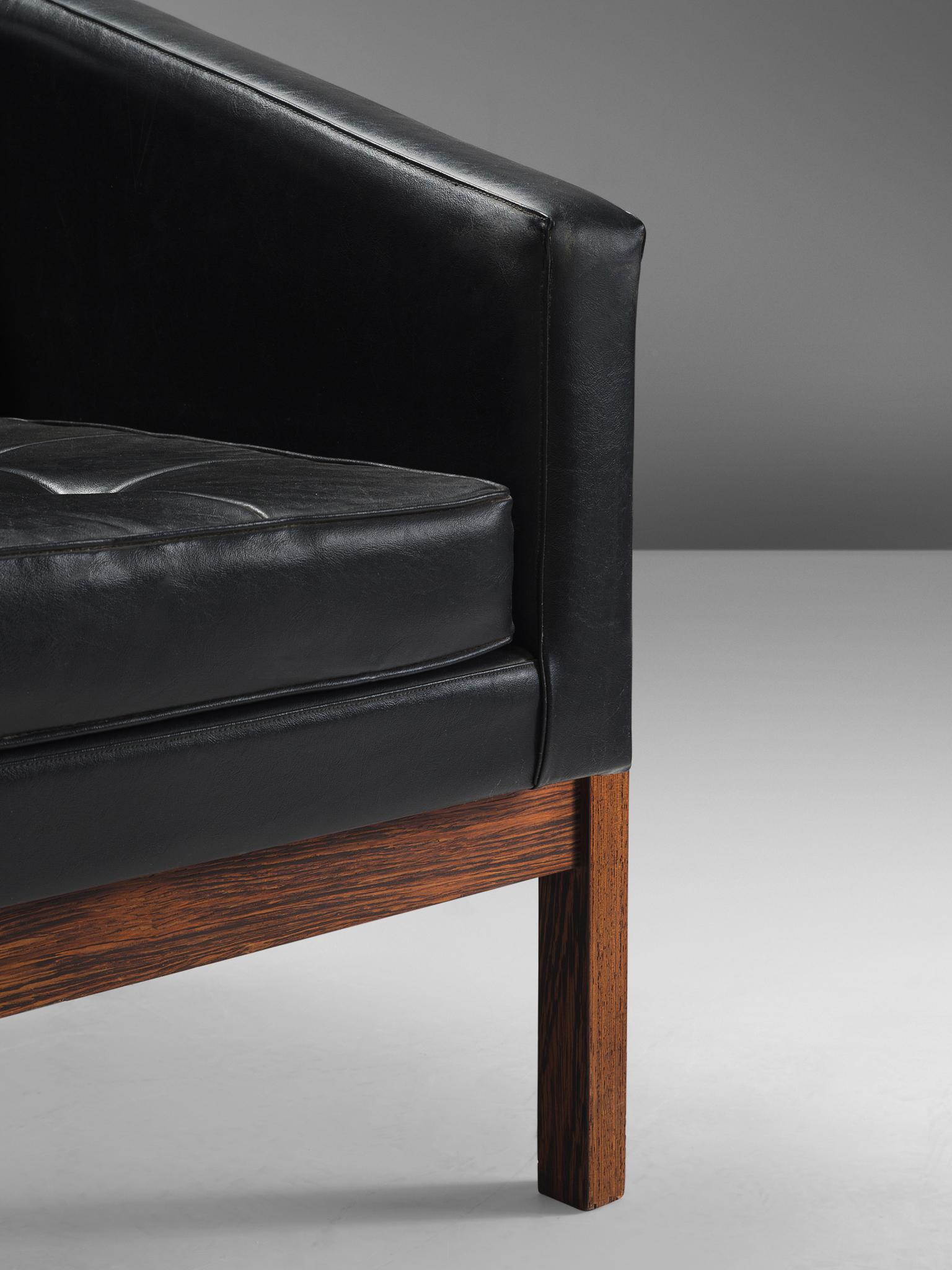 Faux Leather Wim Den Boon Pair of Unique Dutch Lounge Chairs