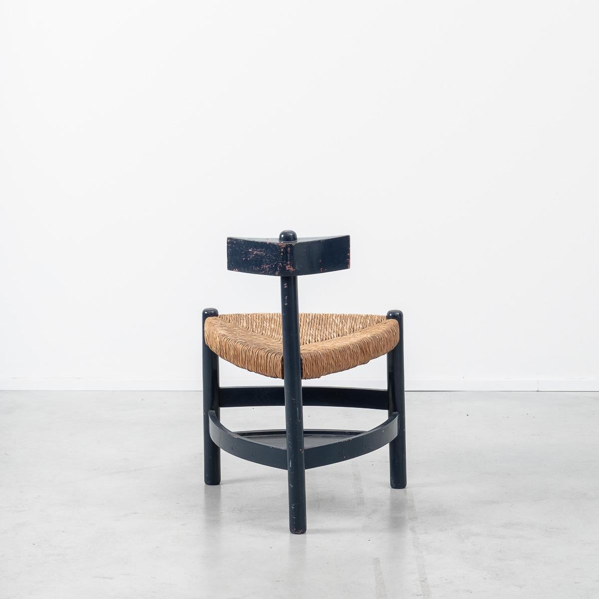 Mid-Century Modern Wim Den Boon Rush Chair, Netherlands, 1952