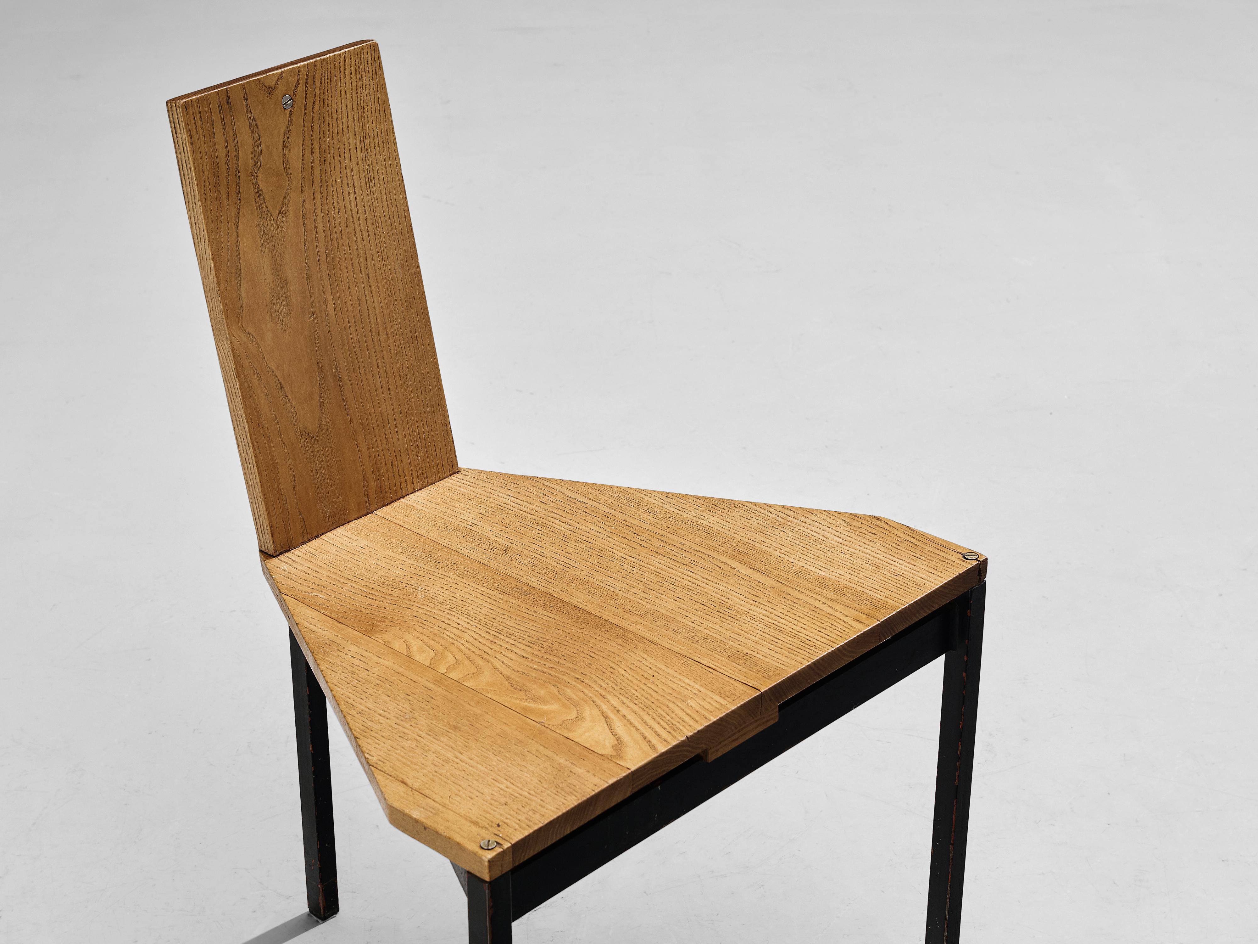 Wim Den Boon Set de six chaises de salle à manger en frêne et métal en vente 5