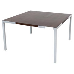 Mesa de comedor cuadrada de metal esmaltado wengé y gris claro Wim den Boon