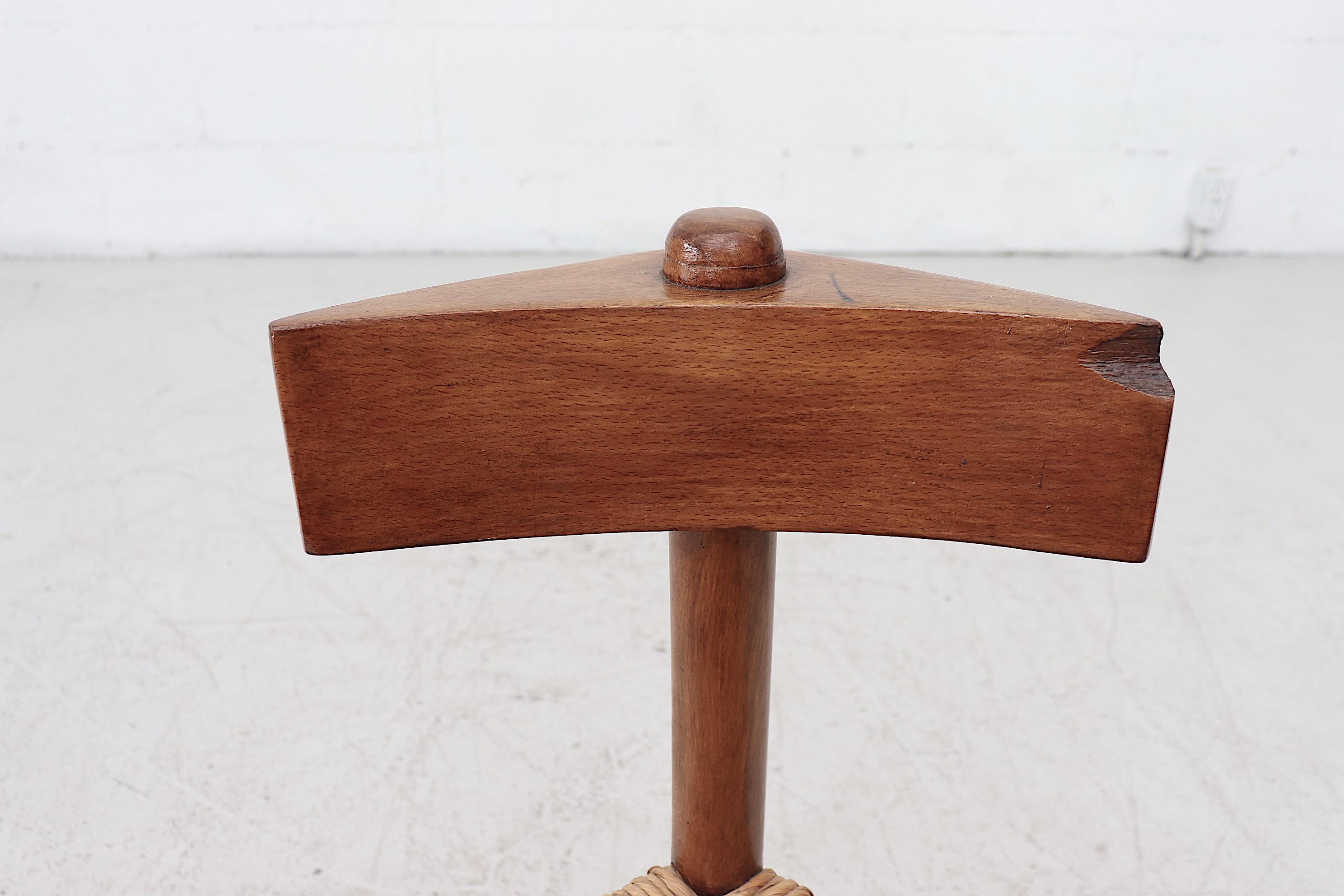 Corde Chaise de joncs à trépieds style Wim Den Boon