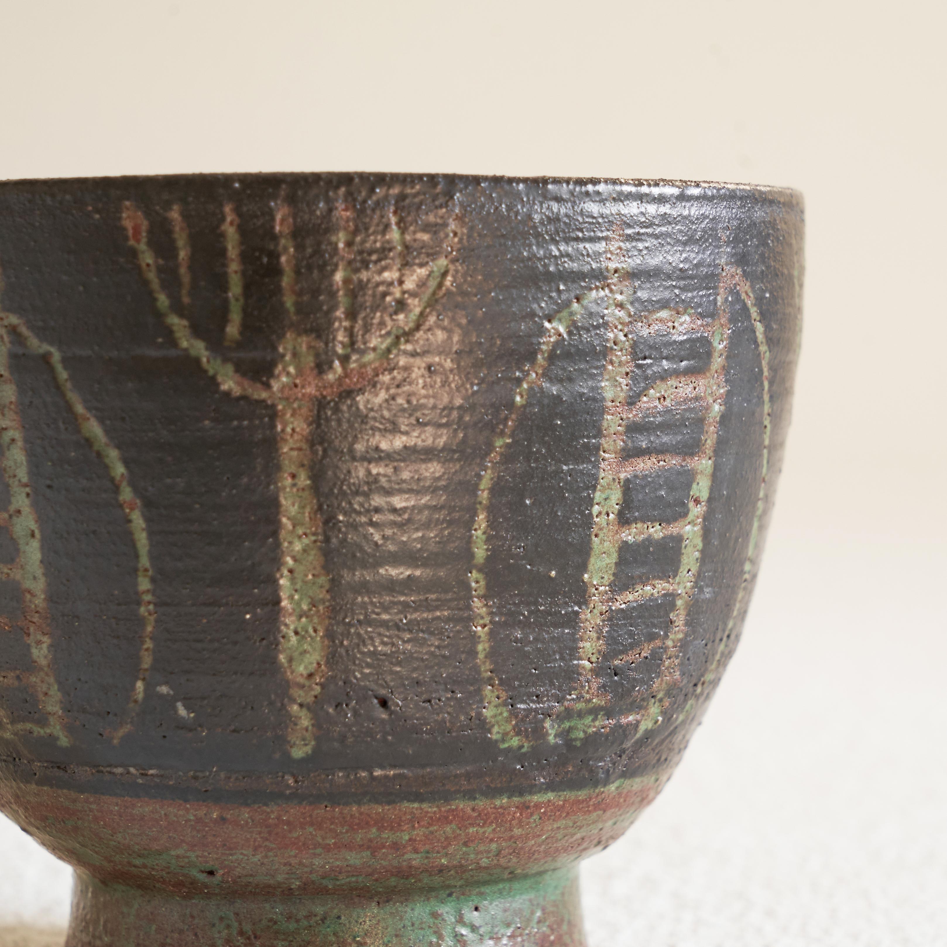 Fait main Wim Fiege Bol en Poterie Studio Moderniste du Milieu du Siècle, 1950s