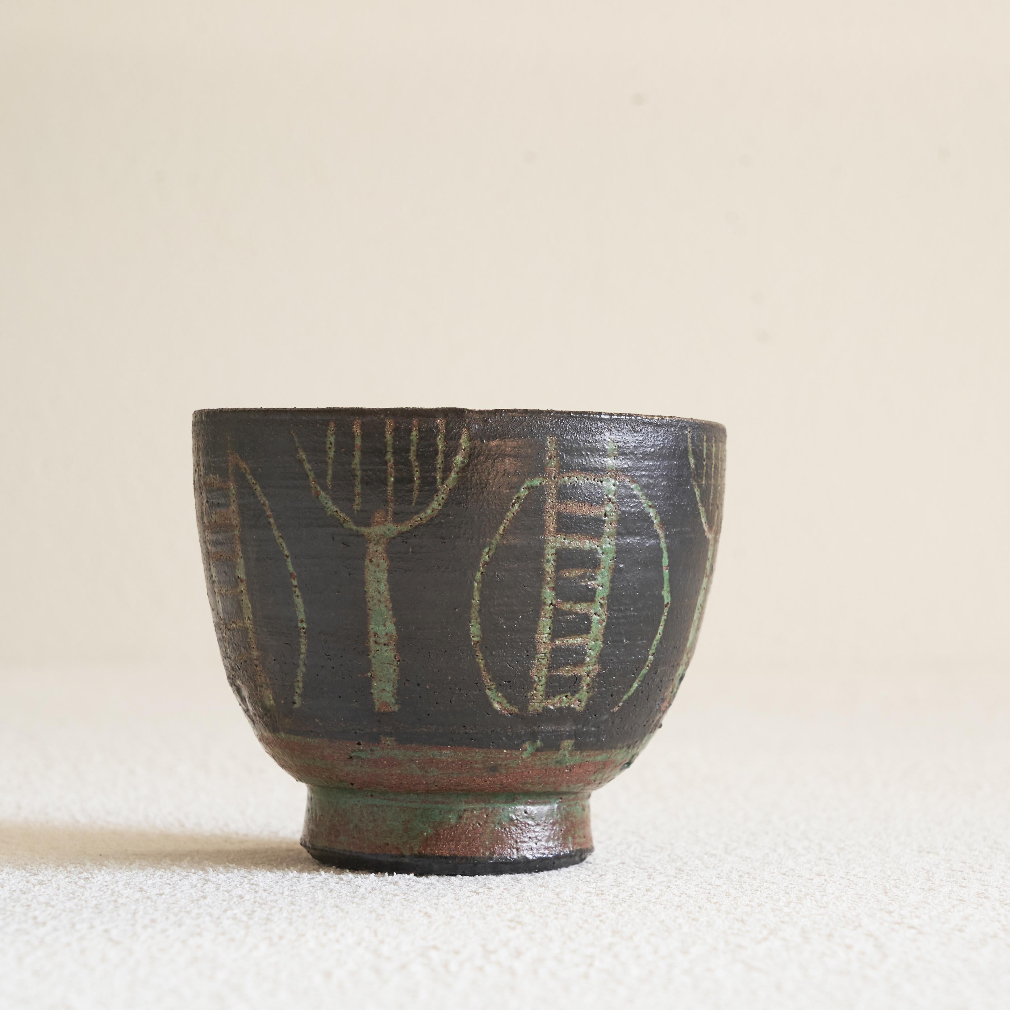 20th Century Wim Fiege Mid-Century Modernist Studio Pottery Bowl, 1950s For Sale