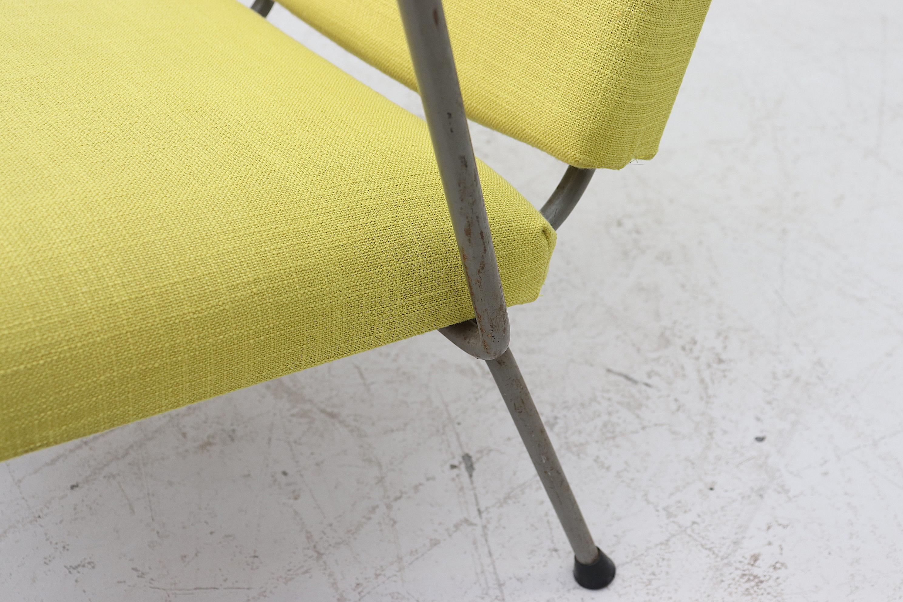 Upholstery Mid-Century Wim Rietveld 1401 Chair For Gispen Lounge Chair in Yellow For Sale