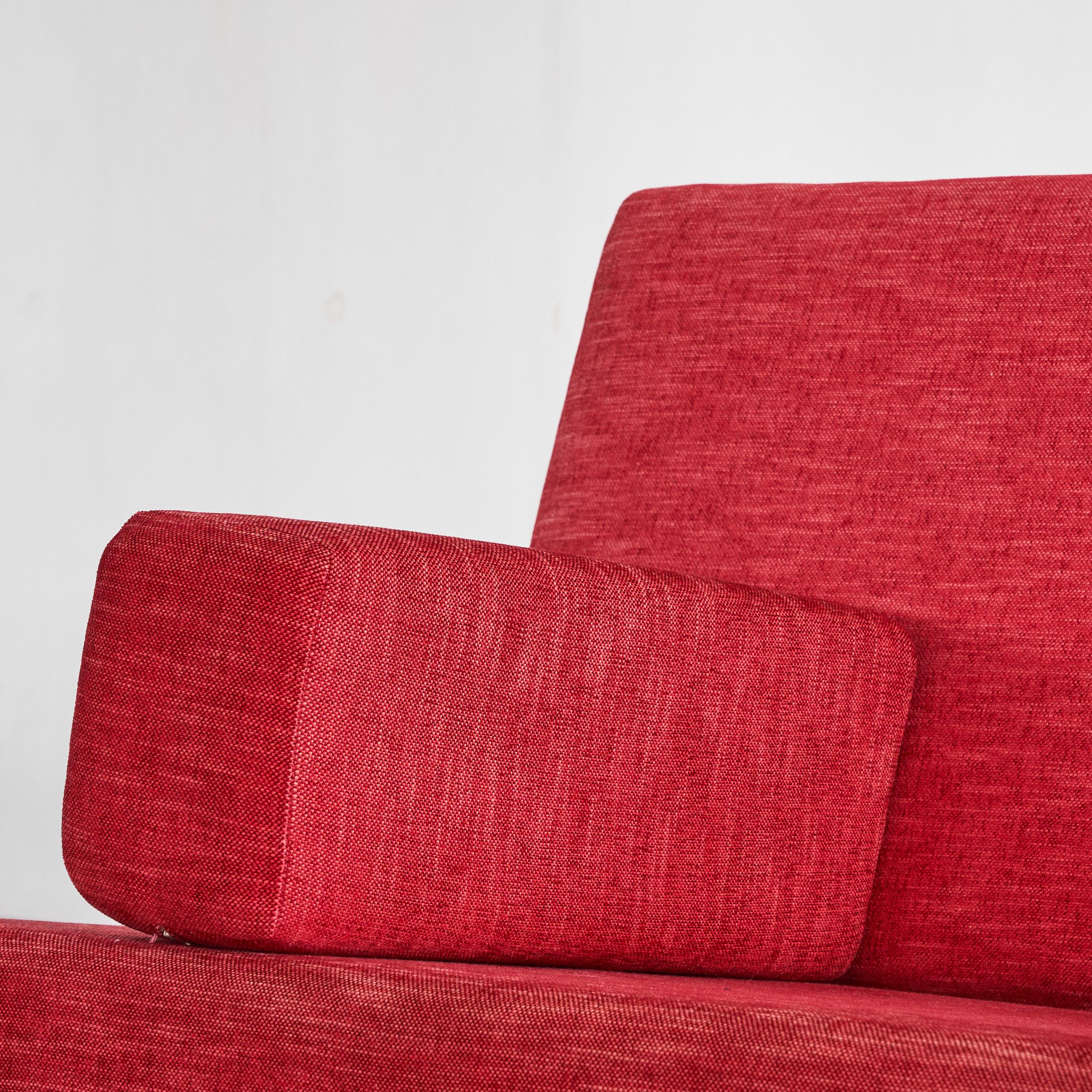 Wim Rietveld '447' Sofa in Red Fabric 1950s For Sale 3