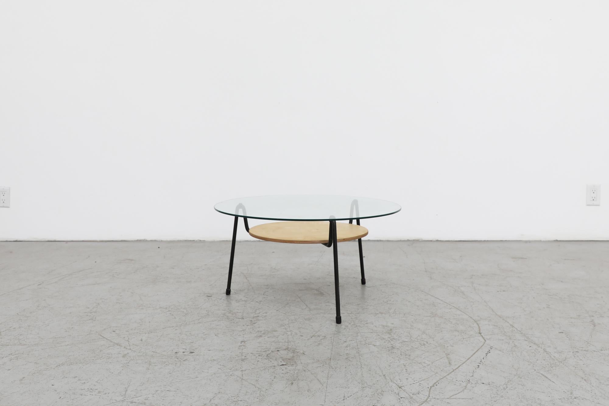 Mid-Century Modern Wim Rietveld 535 Mosquito Table with Wood Tray