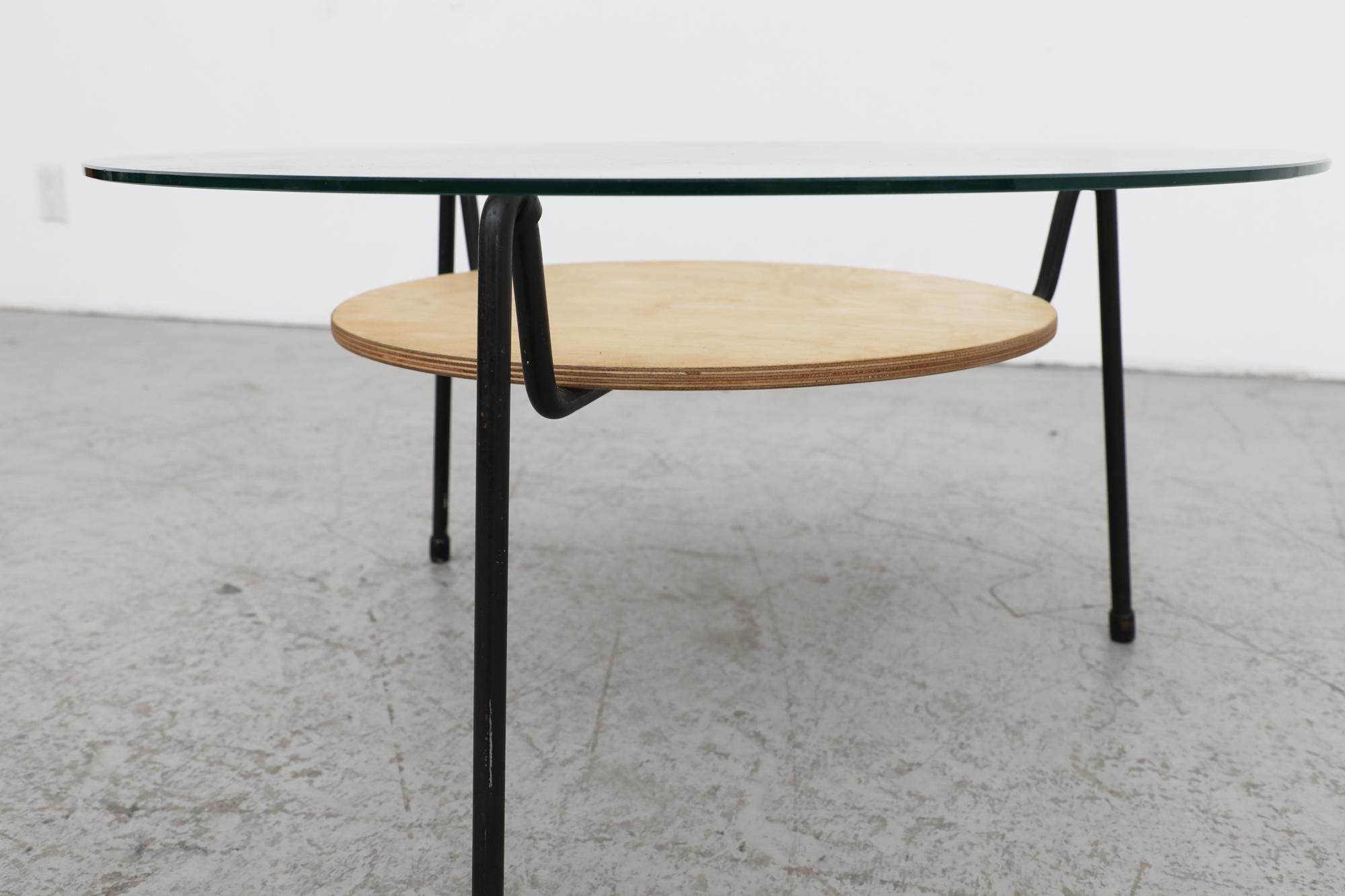 Metal Wim Rietveld 535 Mosquito Table with Wood Tray