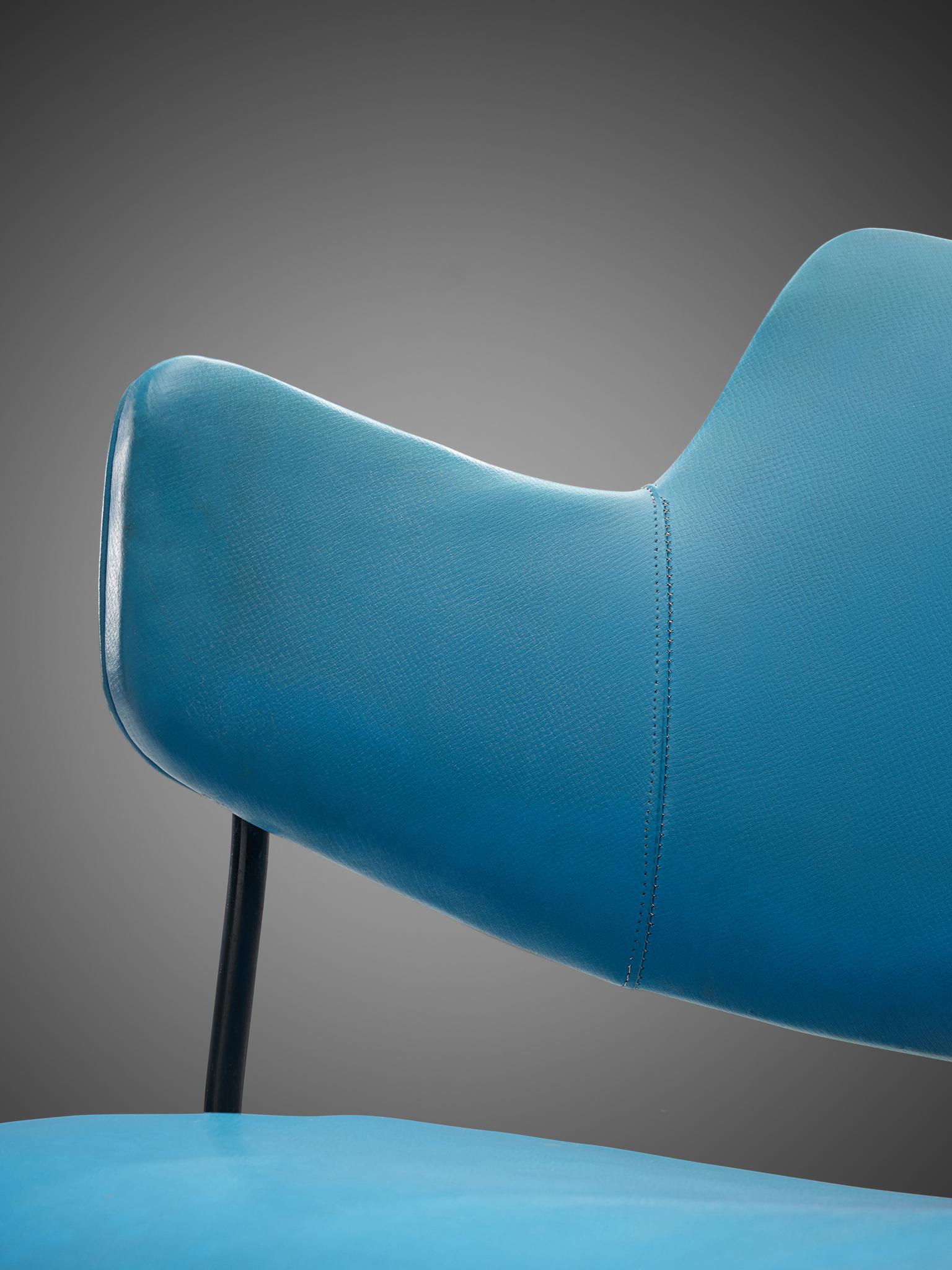Wim Rietveld and W.H. Gispen Blue '205' Chairs for Kembo, Netherlands 2
