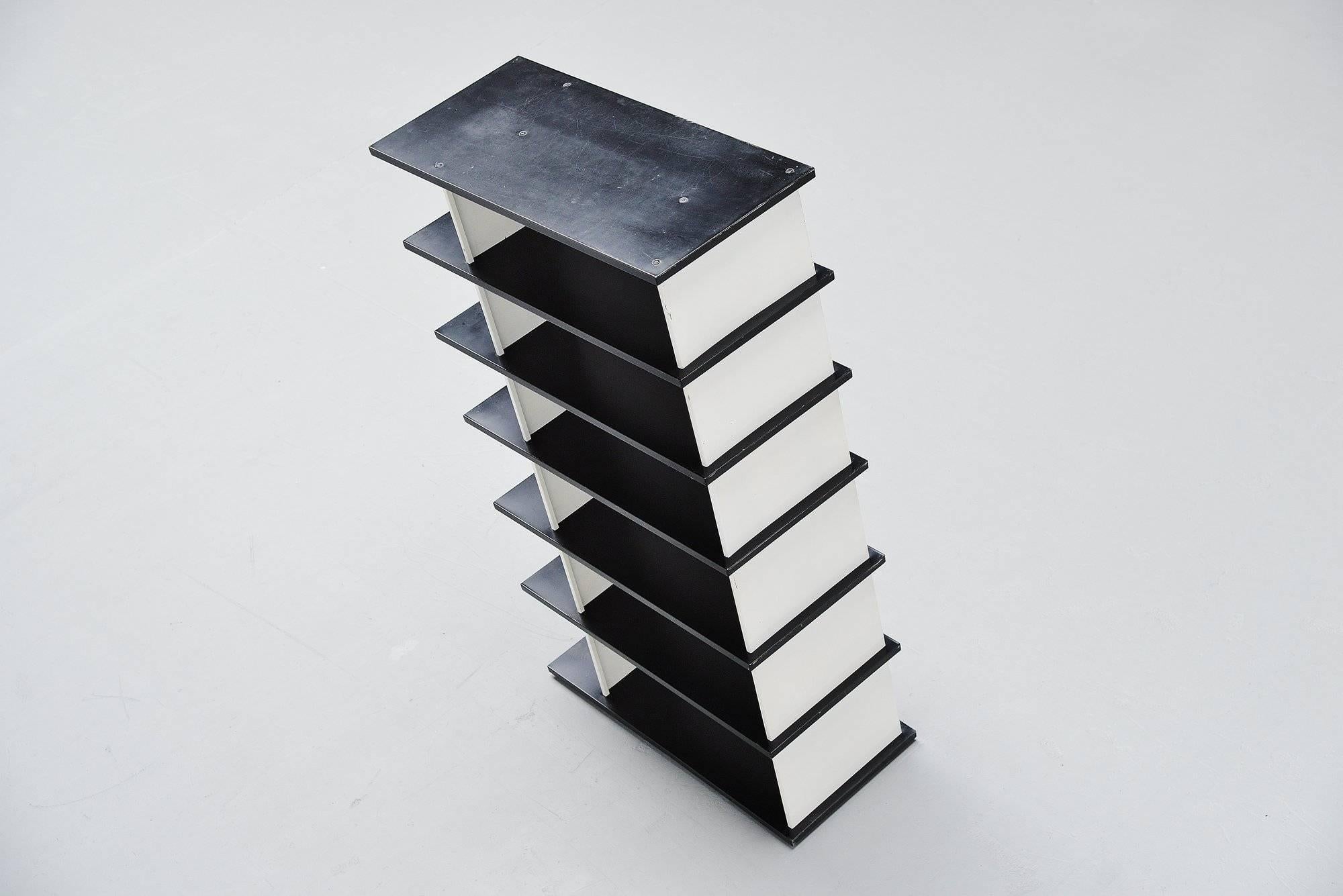 Cold-Painted Wim Rietveld Bookcase or Room Divider for De Bijenkorf, 1960