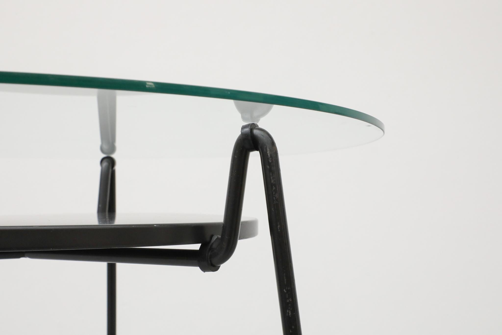 Wim Rietveld Mesa mosquitera extra alta con bandeja negra, Gispen, Países Bajos 1953 en venta 2
