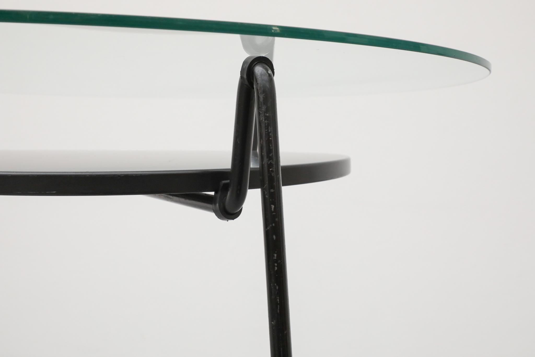 Wim Rietveld Mesa mosquitera extra alta con bandeja negra, Gispen, Países Bajos 1953 en venta 7
