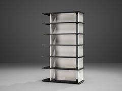 Wim Rietveld Free-Standing Bookcase in Black and White Metal