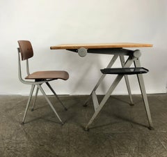 Wim Rietveld & Friso Kramer Architectural Drafting Table and Chair, Ahrend, 1958