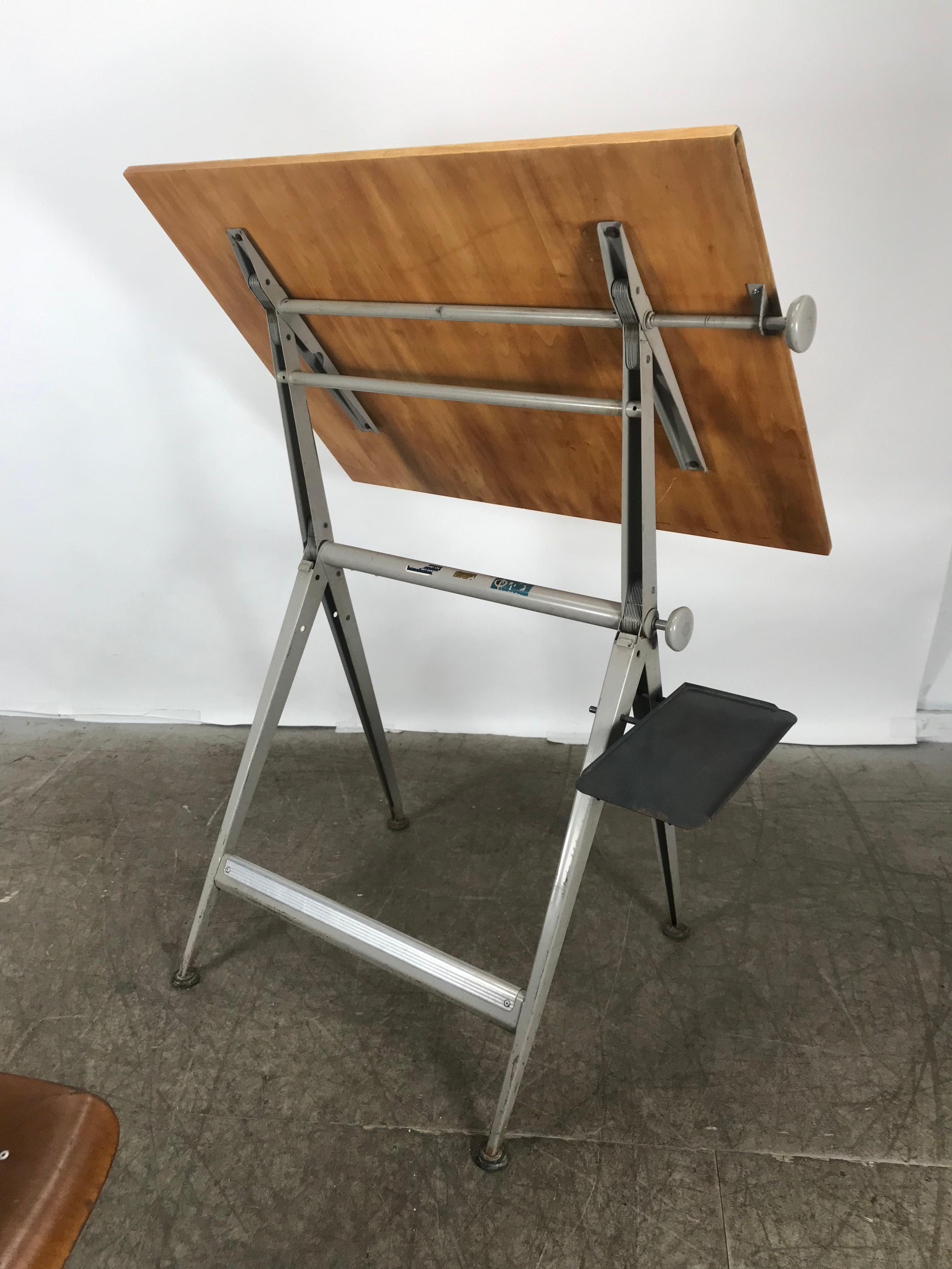 drafting table with chair