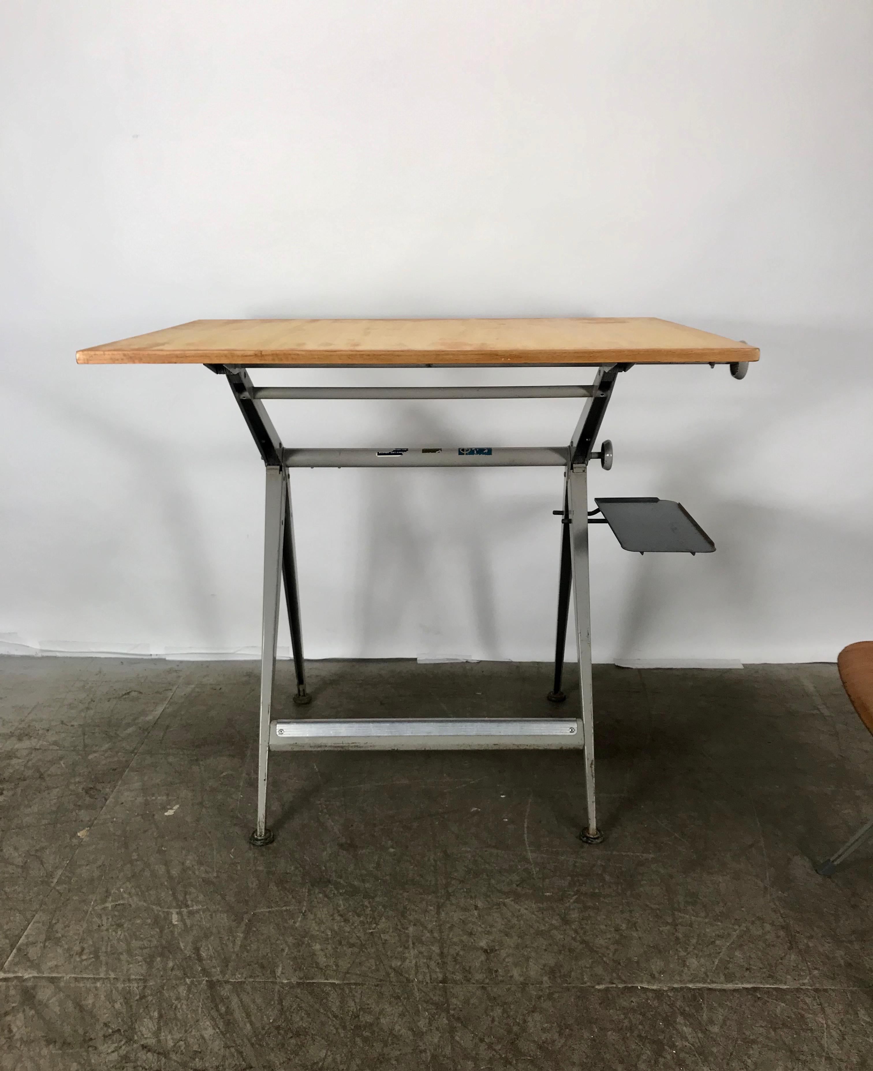 Wim Rietveld & Friso Kramer Architectural Drafting Table and Chair, Ahrend, 1958 In Good Condition In Buffalo, NY