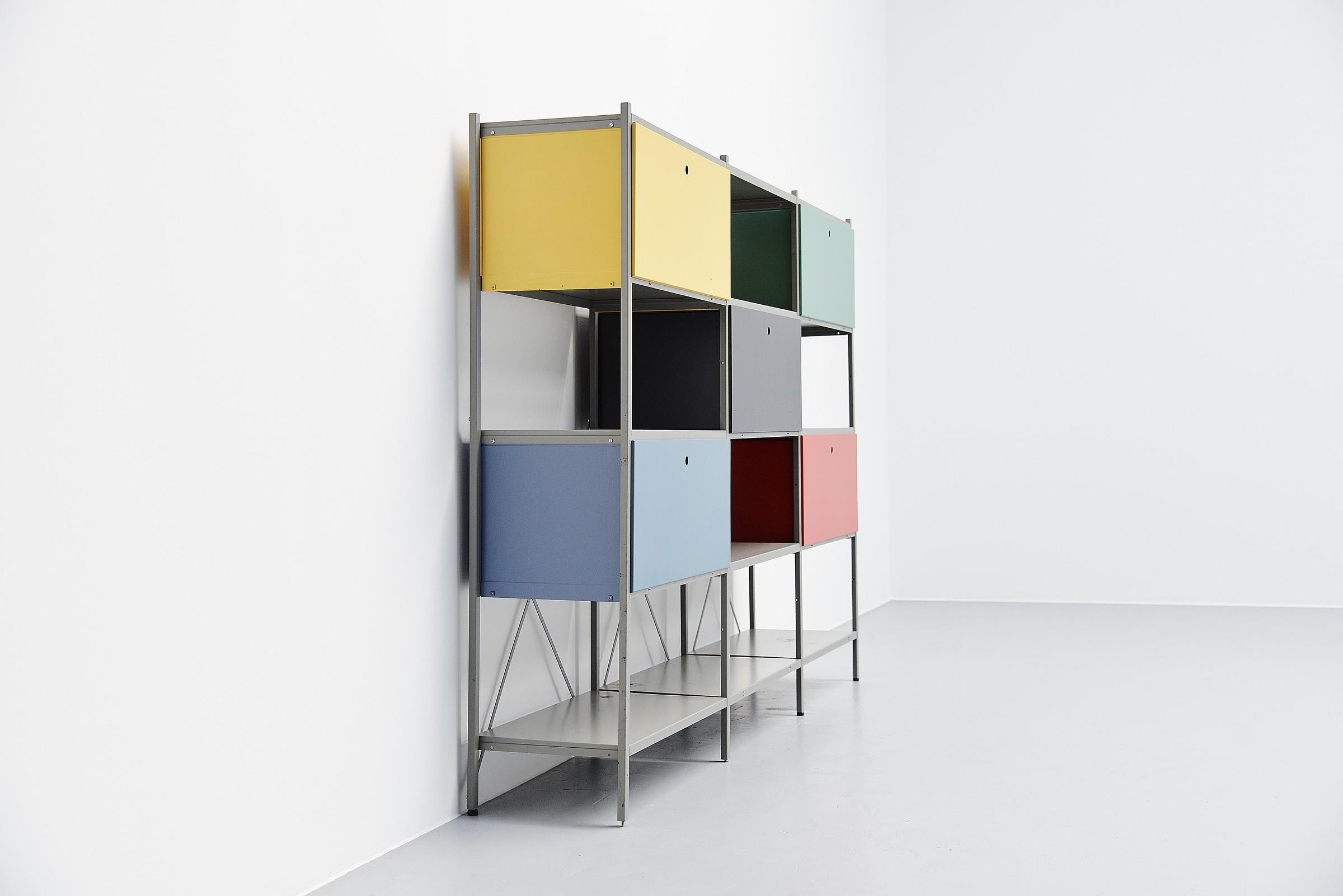 Dutch Wim Rietveld Gispen 663 Modular Bookcase Cabinet 1954