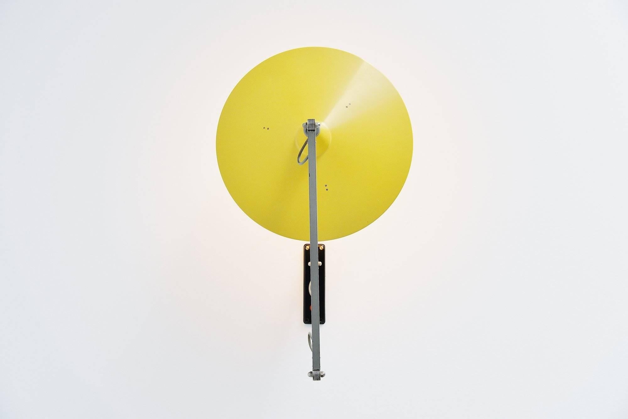 Wim Rietveld Gispen White 4050 Panama Lamp Yellow, 1955 1