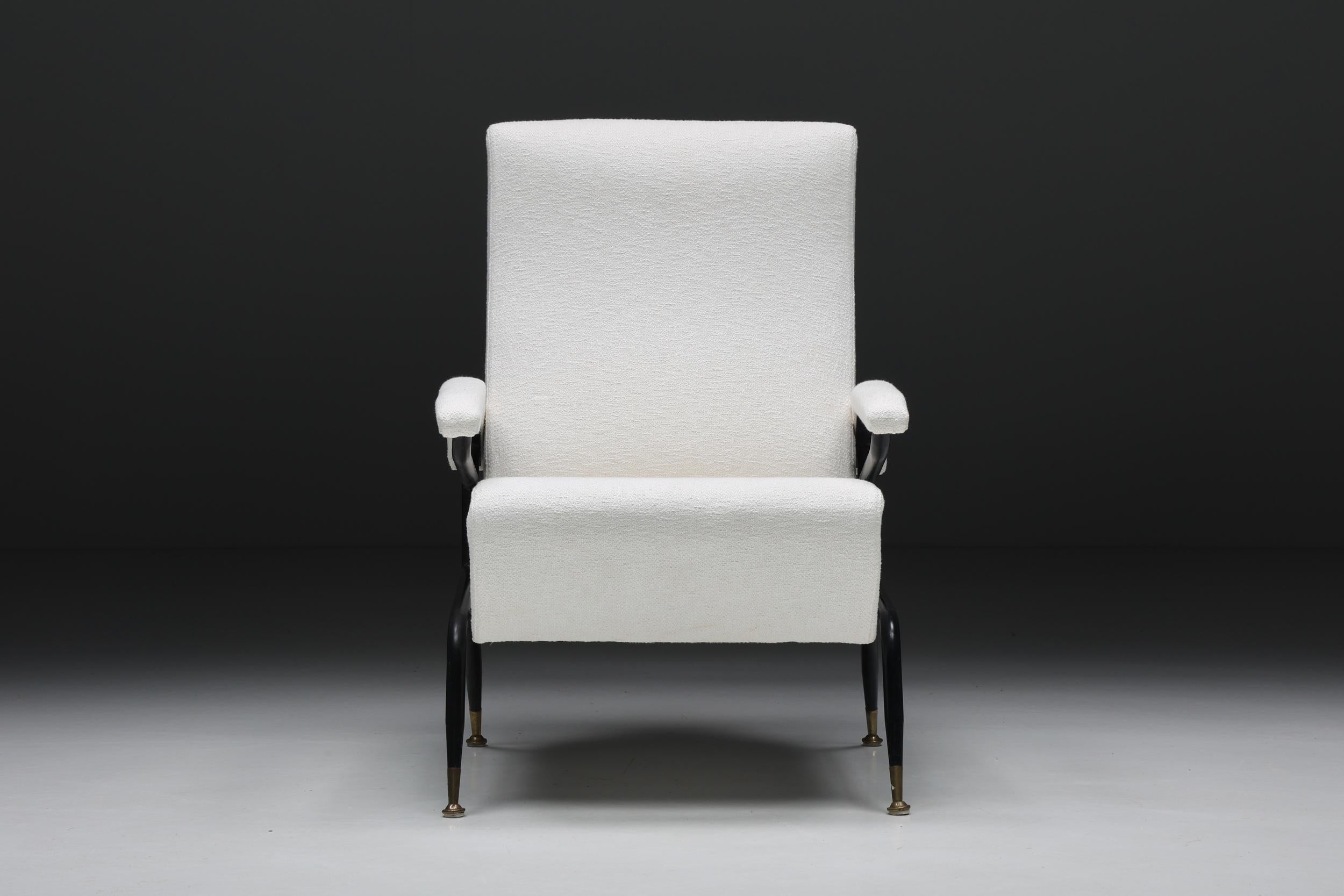 Wim Rietveld inspirierte Sessel mit cremefarbener Polsterung, Italien, 1970er Jahre (Metall) im Angebot