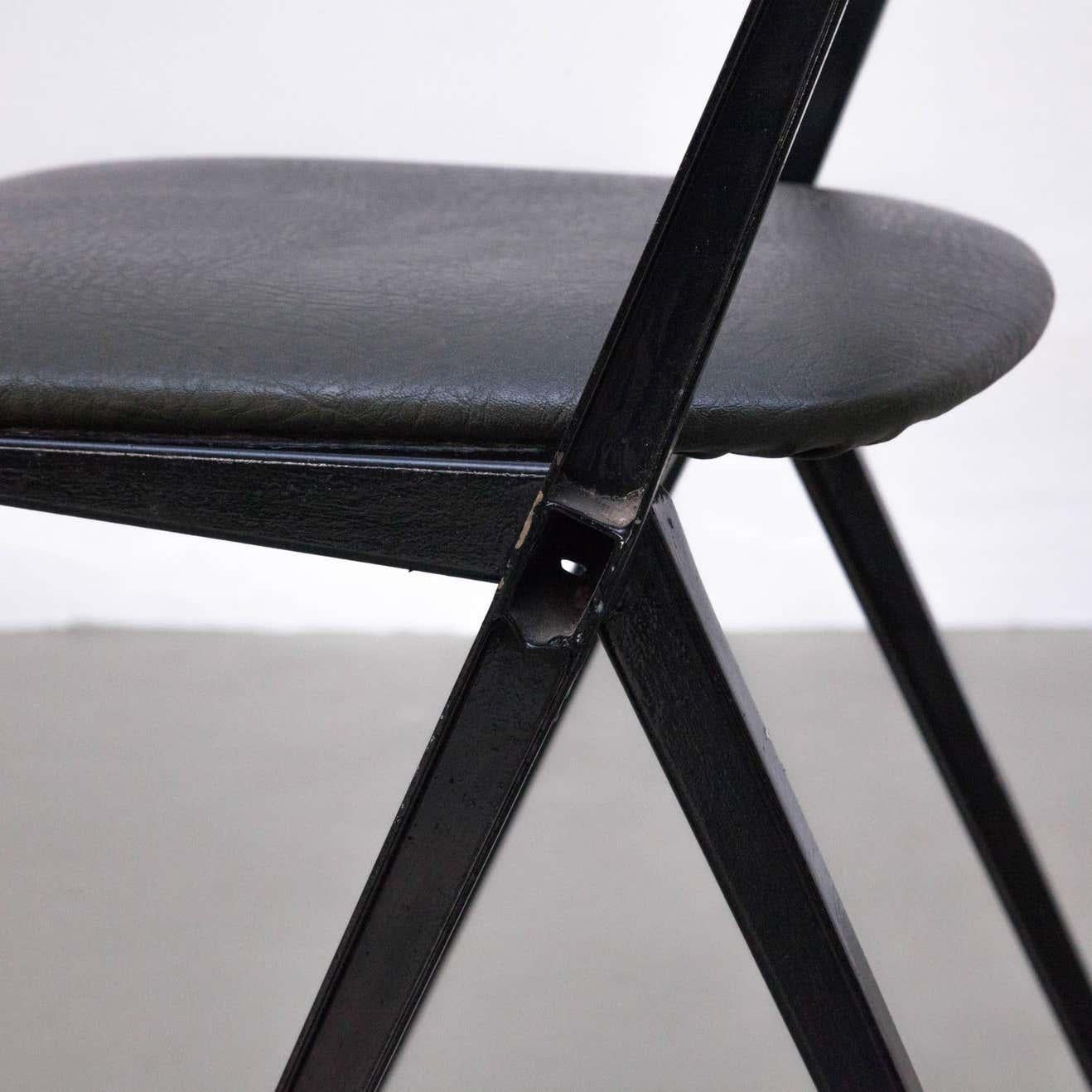 Métal Chaise pyramide grise noire de Wim Rietveld, Pays-Bas, vers les années 1960 en vente