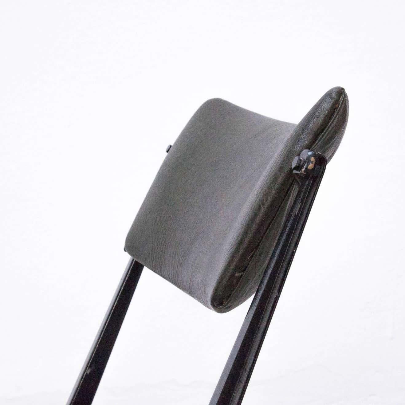 Wim Rietveld Midcentury, Black Grey Pyramid Chair Netherlands, circa 1960s For Sale 1