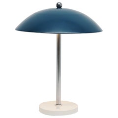 Wim Rietveld Mushroom Table Lamp Blue Gispen, 1950