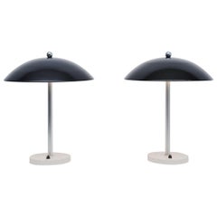 Wim Rietveld Mushroom Table Lamp Pair Gispen 1950