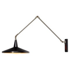 Wim Rietveld panama lampada da parete 4050 Gispen 1955 nero