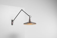 Wim Rietveld panama wall lamp 4050 Gispen 1955 brown
